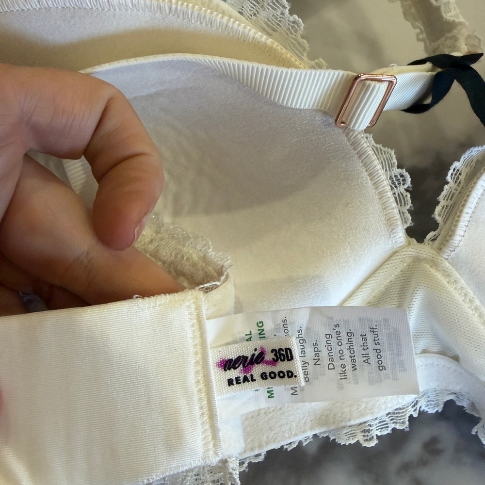 Aerie 36D Real Good Elegant Lace white Bra - Picture 3 of 4